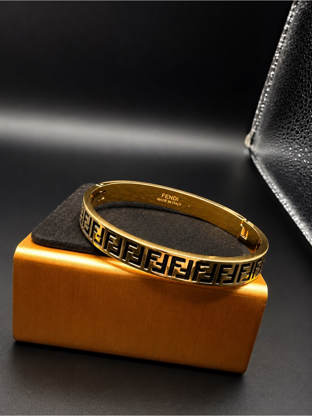 Gold-Tone FF Logo Bangle Bracelet - Gold